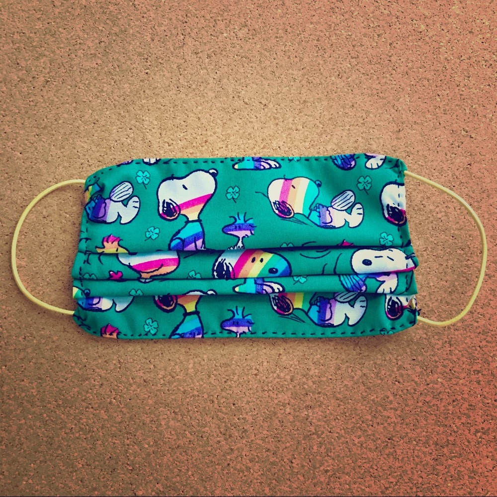 New Hand Sewn Fashion Mask - St. Patrick Snoopy